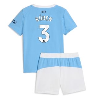 Manchester City Ruben Dias #3 Heimtrikot Kinder 2025-26 Fußball trikotsatz