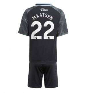 Aston Villa Ian Maatsen #22 Auswärtstrikot Kinder trikot schwarz 2025-26