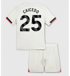 Chelsea Moises Caicedo #25 Auswärtstrikot Kinder 2025-26 Fußball trikotsatz