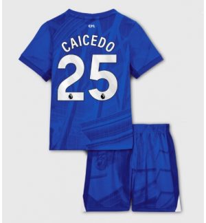 Chelsea Moises Caicedo #25 Heimtrikot Kinder 2025-26 Fußball trikotsatz