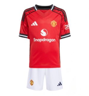 Manchester United Günstige Heimtrikot Kinder 2025-26 Fußball trikotsatz
