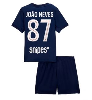 Paris Saint-Germain Joao Neves #87 Heimtrikot Kinder 2025-26 Fußball trikotsatz