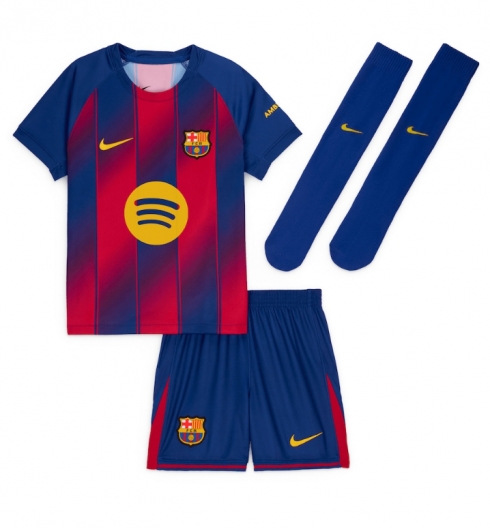 Barcelona Günstige Dani Olmo #20 Heimtrikot Kinder 2025-26 Fußball trikotsatz