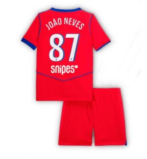 Paris Saint-Germain Joao Neves #87 3rd trikot Kinder 2025-26 Fußball trikotsatz