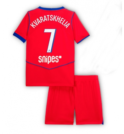 Paris Saint-Germain Khvicha Kvaratskhelia #7 3rd trikot Kinder 2025-26 Fußball trikotsatz