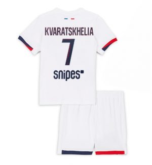 Paris Saint-Germain Khvicha Kvaratskhelia #7 Auswärtstrikot Kinder 2025-26 Fußball trikotsatz