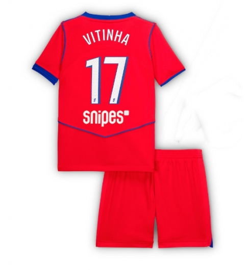 Paris Saint-Germain Vitinha #17 3rd trikot Kinder 2025-26 Fußball trikotsatz