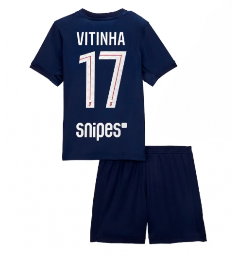 Paris Saint-Germain Vitinha #17 Heimtrikot Kinder 2025-26 Fußball trikotsatz