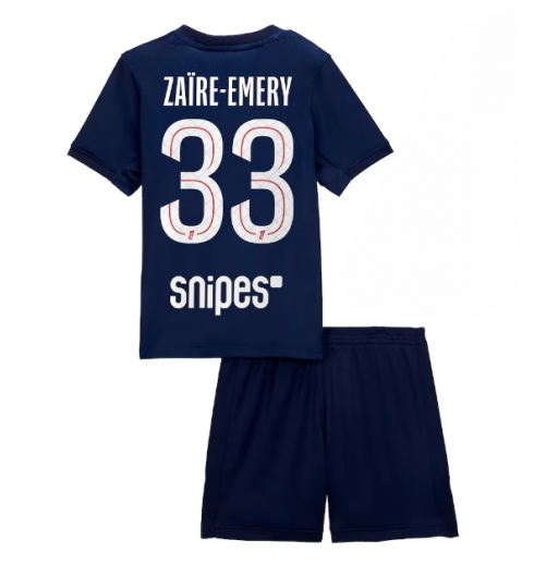 Paris Saint-Germain Warren Zaire-Emery #33 Heimtrikot Kinder 2025-26 Fußball trikotsatz