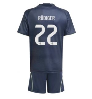 Real Madrid Günstige Antonio Rudiger #22 Auswärtstrikot Kinder 2025-26 Fußball trikotsatz