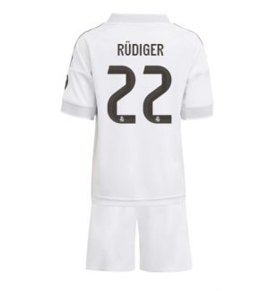 Real Madrid Günstige Antonio Rudiger #22 Heimtrikot Kinder 2025-26 Fußball trikotsatz