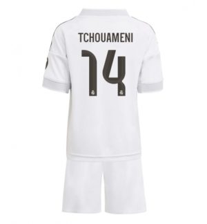 Real Madrid Günstige Aurelien Tchouameni #14 Heimtrikot Kinder 2025-26 Fußball trikotsatz