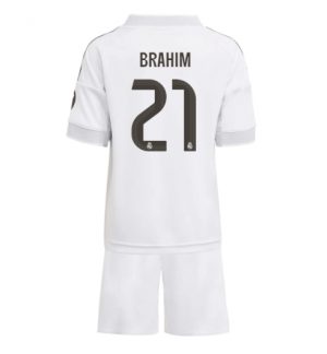 Real Madrid Günstige Brahim Diaz #21 Heimtrikot Kinder 2025-26 Fußball trikotsatz