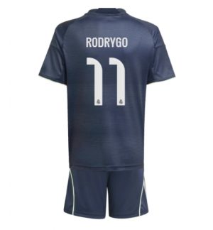 Real Madrid Günstige Rodrygo Goes #11 Auswärtstrikot Kinder 2025-26 Fußball trikotsatz