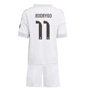 Real Madrid Günstige Rodrygo Goes #11 Heimtrikot Kinder 2025-26 Fußball trikotsatz