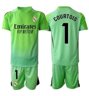 Real Madrid Günstige Thibaut Courtois #1 Torwart Auswärtstrikot Kinder 2025-26 Fußball trikotsatz