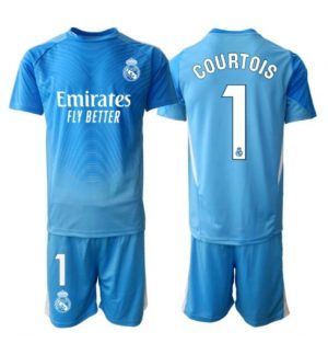 Real Madrid Günstige Thibaut Courtois #1 Torwart Heimtrikot Kinder 2025-26 Fußball trikotsatz
