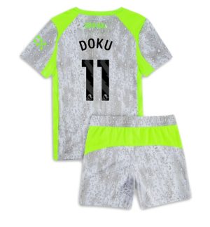 Manchester City Günstige Jeremy Doku #11 3rd trikot Kinder 2025-26 Fußballtrikots Set