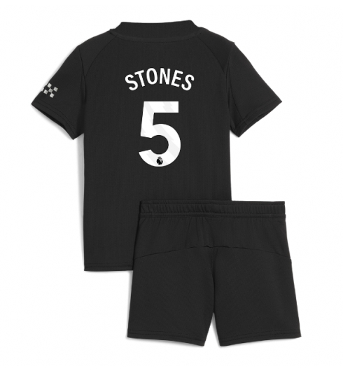 Manchester City Günstige John Stones #5 Auswärtstrikot Kinder 2025-26 Fußballtrikots Set