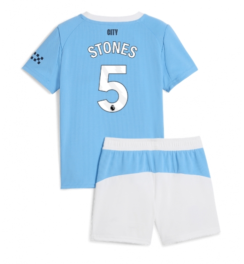 Manchester City Günstige John Stones #5 Heimtrikot Kinder 2025-26 Fußballtrikots Set