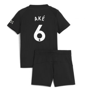 Manchester City Günstige Nathan Ake #6 Auswärtstrikot Kinder 2025-26 Fußballtrikots Set