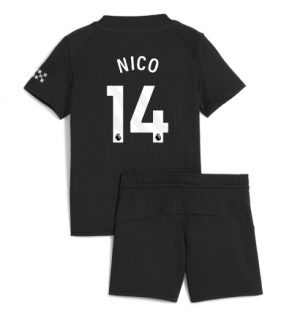 Manchester City Günstige Nico Gonzalez #14 Auswärtstrikot Kinder 2025-26 Fußballtrikots Set