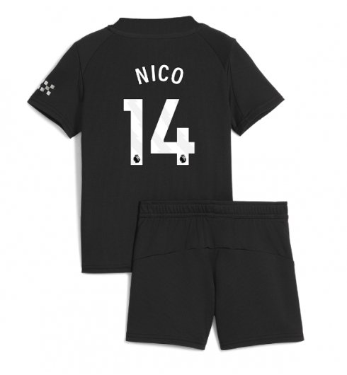 Manchester City Günstige Nico Gonzalez #14 Auswärtstrikot Kinder 2025-26 Fußballtrikots Set