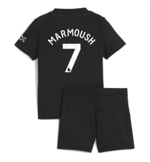 Manchester City Günstige Omar Marmoush #7 Auswärtstrikot Kinder 2025-26 Fußballtrikots Set