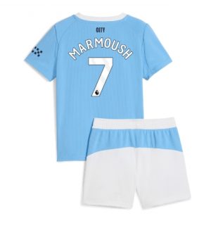 Manchester City Günstige Omar Marmoush #7 Heimtrikot Kinder 2025-26 Fußballtrikots Set