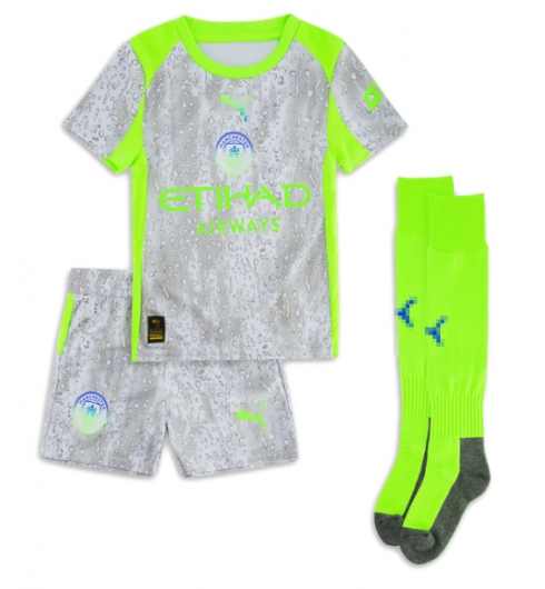 Manchester City Günstige Oscar Bobb #52 3rd trikot Kinder 2025-26 Fußballtrikots Set