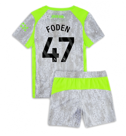 Manchester City Günstige Phil Foden #47 3rd trikot Kinder 2025-26 Fußballtrikots Set