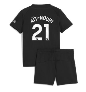 Manchester City Günstige Rayan Ait-Nouri #21 Auswärtstrikot Kinder 2025-26 Fußballtrikots Set