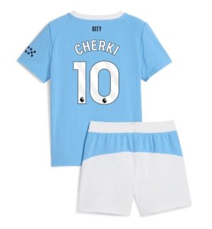 Manchester City Günstige Rayan Cherki #10 Heimtrikot Kinder 2025-26 Fußballtrikots Set