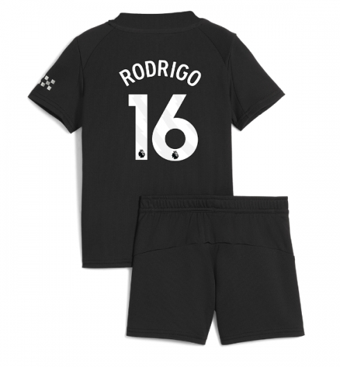 Manchester City Günstige Rodri Hernandez #16 Auswärtstrikot Kinder 2025-26 Fußballtrikots Set