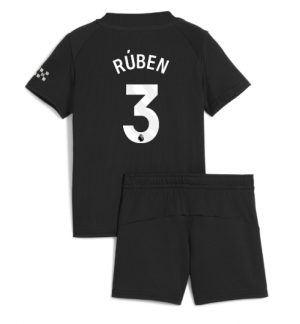 Manchester City Günstige Ruben Dias #3 Auswärtstrikot Kinder 2025-26 Fußballtrikots Set