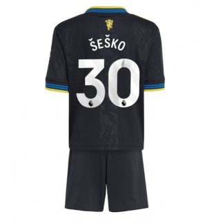 Manchester United Günstige Benjamin Sesko #30 3rd trikot Kinder 2025-26 Fußballtrikots Set