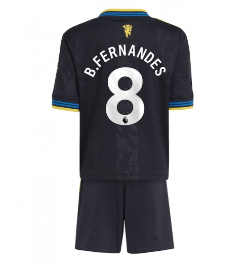 Manchester United Günstige Bruno Fernandes #8 3rd trikot Kinder 2025-26 Fußballtrikots Set