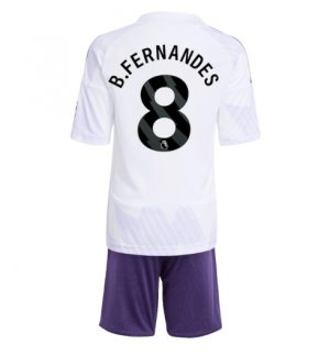 Manchester United Günstige Bruno Fernandes #8 Auswärtstrikot Kinder 2025-26 Fußballtrikots Set