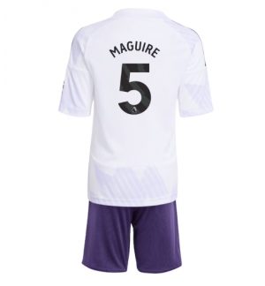 Manchester United Günstige Harry Maguire #5 Auswärtstrikot Kinder 2025-26 Fußballtrikots Set