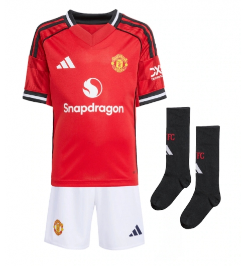 Manchester United Günstige Harry Maguire #5 Heimtrikot Kinder 2025-26 Fußballtrikots Set