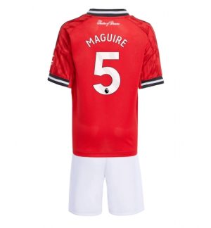 Manchester United Günstige Harry Maguire #5 Heimtrikot Kinder 2025-26 Fußballtrikots Set