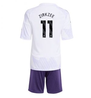 Manchester United Günstige Joshua Zirkzee #11 Auswärtstrikot Kinder 2025-26 Fußballtrikots Set