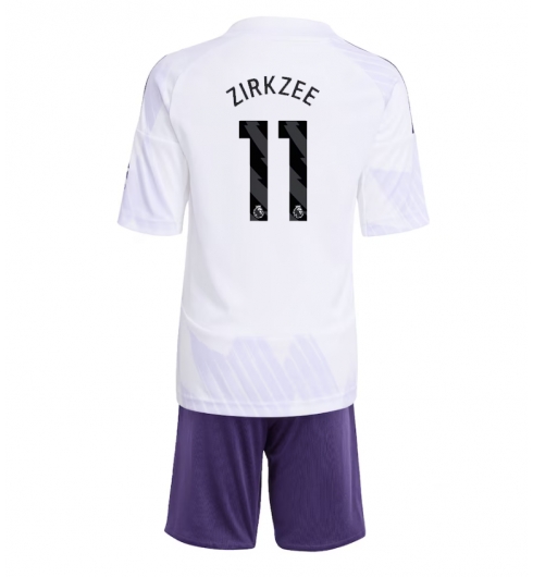 Manchester United Günstige Joshua Zirkzee #11 Auswärtstrikot Kinder 2025-26 Fußballtrikots Set