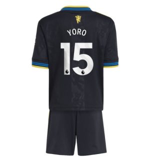Manchester United Günstige Leny Yoro #15 3rd trikot Kinder 2025-26 Fußballtrikots Set