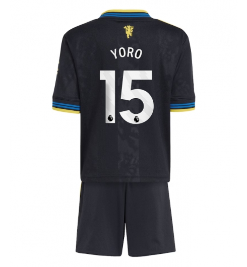 Manchester United Günstige Leny Yoro #15 3rd trikot Kinder 2025-26 Fußballtrikots Set