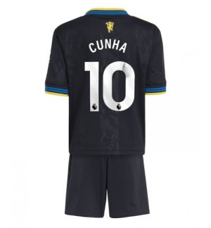 Manchester United Günstige Matheus Cunha #10 3rd trikot Kinder 2025-26 Fußballtrikots Set