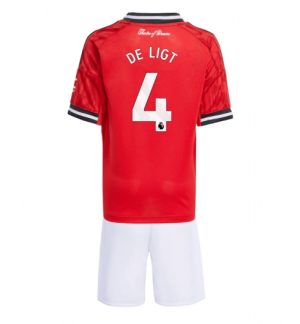 Manchester United Günstige Matthijs de Ligt #4 Heimtrikot Kinder 2025-26 Fußballtrikots Set