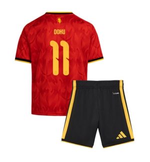 Belgien Jeremy Doku #11 Heimtrikot Kinder WM 2026 Fußball Set