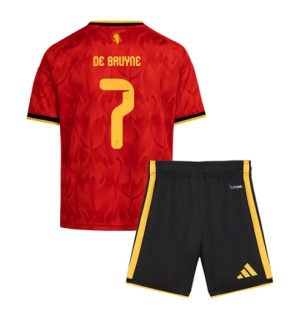 Belgien Kevin De Bruyne #7 Heimtrikot Kinder WM 2026 Fußball Set