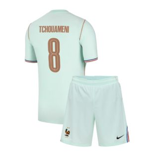 Frankreich Aurelien Tchouameni #8 Auswärtstrikot Kinder WM 2026 Bestseller Fußballtrikot